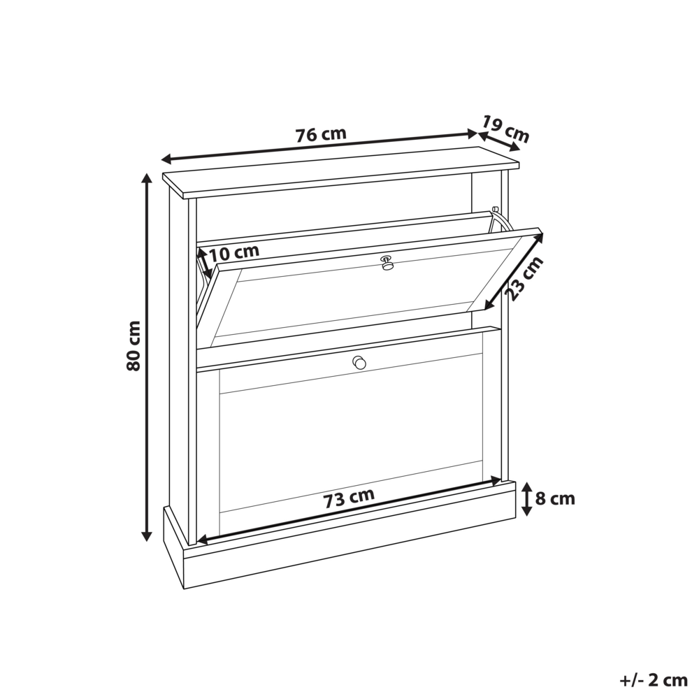 Scarpiera 2 scomparti in truciolato bianco design moderno