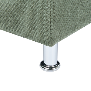 Divano a 3 posti in tessuto di ciniglia verde con gambe in metallo argento contemporaneo