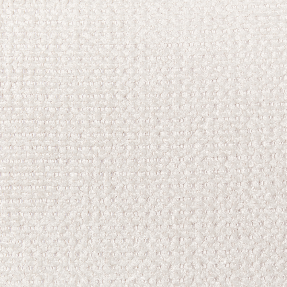 Divano a 3 posti in tessuto di ciniglia bianca con gambe in metallo argento contemporaneo