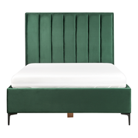 Set da camera da letto rivestiti in velluto verde scuro con due comodini 140 x 200 cm stile elegante
