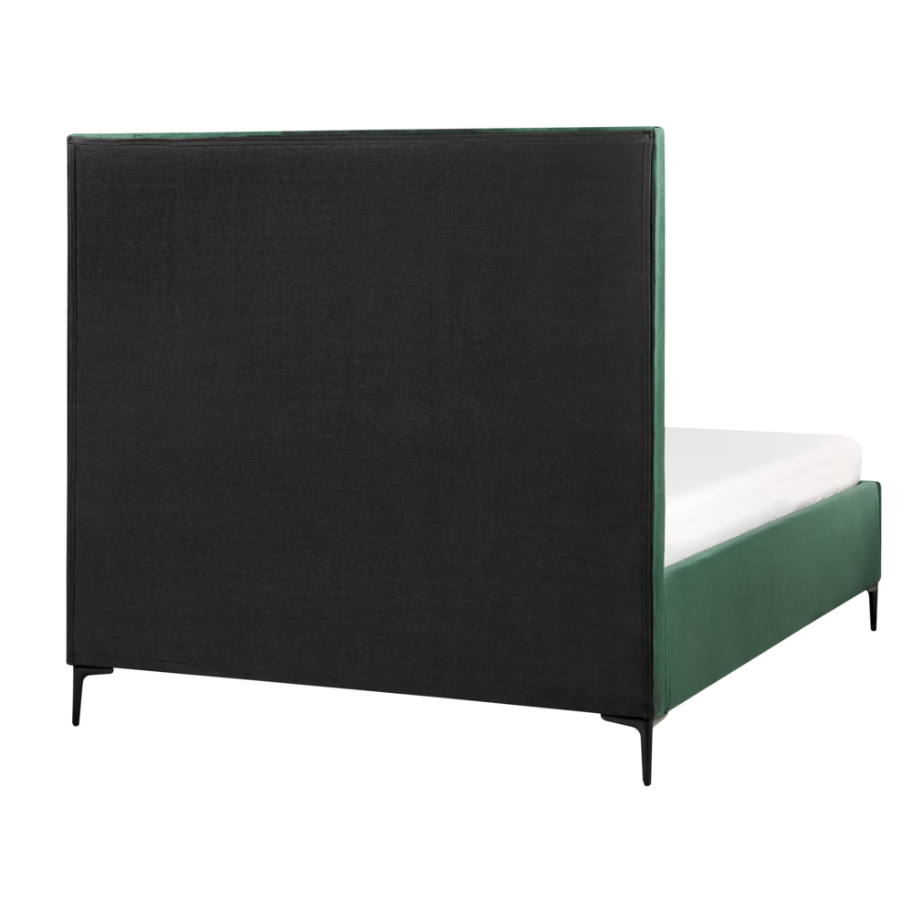 Set da camera da letto rivestiti in velluto verde scuro con due comodini 140 x 200 cm stile elegante