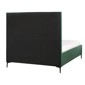 Set da camera da letto rivestiti in velluto verde scuro con due comodini 140 x 200 cm stile elegante