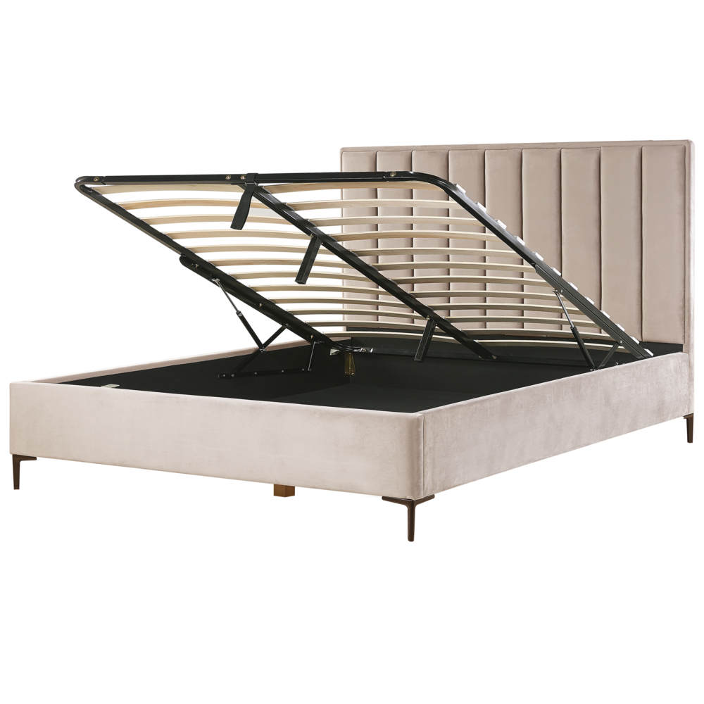 Set da camera da letto rivestiti in velluto tortora con due comodini 180 x 200 cm stile elegante