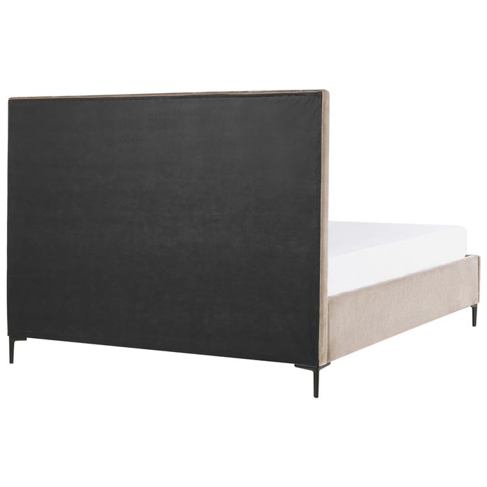 Set da camera da letto rivestiti in velluto tortora con due comodini 180 x 200 cm stile elegante