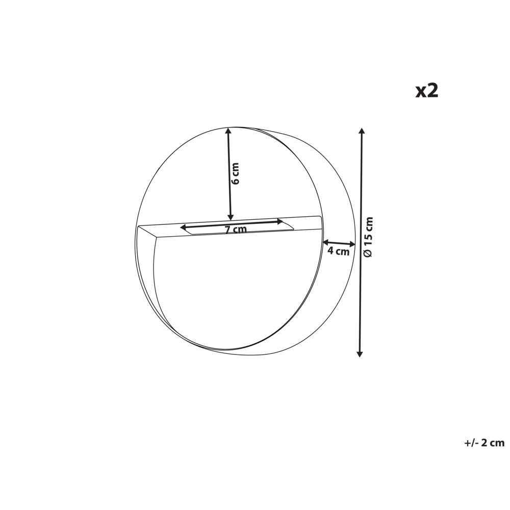 Set di 2 lampade da parete con LED in metallo di colore nero stile moderno contemporaneo