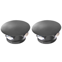Set di 2 lampade da parete con LED in metallo di colore nero stile moderno contemporaneo