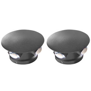 Set di 2 lampade da parete con LED in metallo di colore nero stile moderno contemporaneo