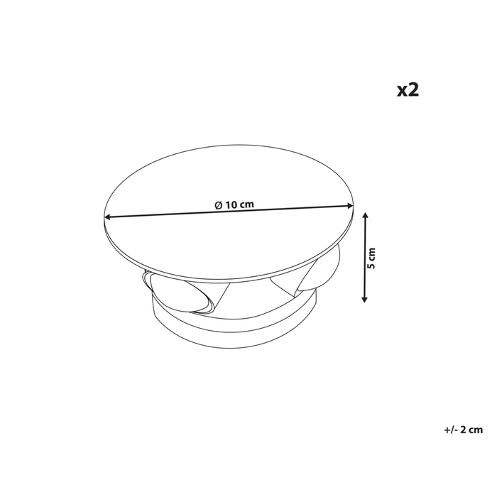 Set di 2 lampade da parete con LED in metallo di colore nero stile moderno contemporaneo
