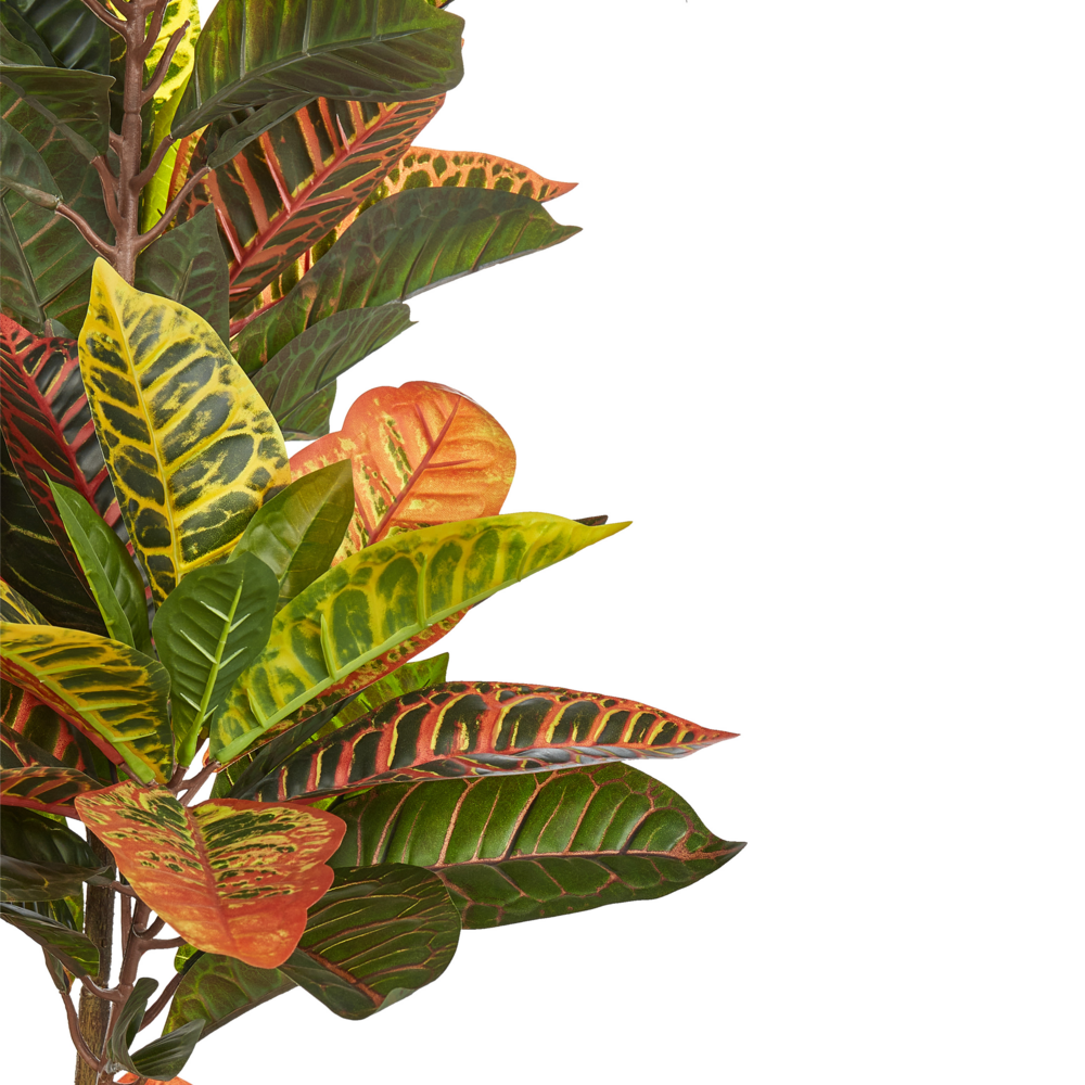 Pianta artificiale in vaso Verde e nero Materiale sintetico 140 cm Accessorio decorativo per interni Croton