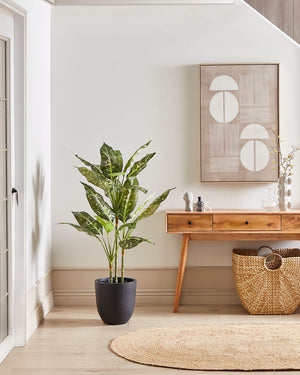 Pianta artificiale Dieffenbachia in vaso Materiale sintetico verde e Nero 110 cm Accessorio decorativo per interni