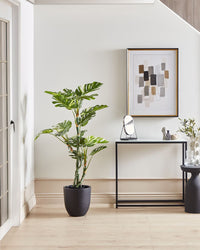 Pianta artificiale di Monstera in vaso verde e Nero sintetico 135 cm Materiale decorativo per interni