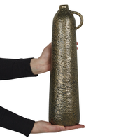 Vaso decorativo in metallo alluminio con finitura ottone 40 cm decorazione casa accessorio