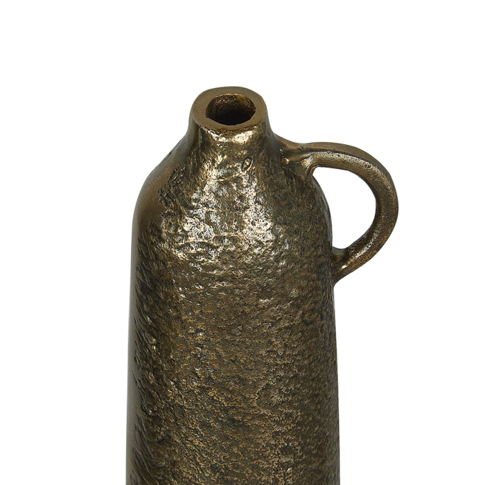 Vaso decorativo in metallo alluminio con finitura ottone 40 cm decorazione casa accessorio