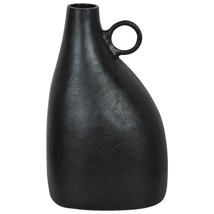 Vaso decorativo in metallo alluminio nero 36 cm decorazione casa accessorio