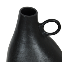 Vaso decorativo in metallo alluminio nero 36 cm decorazione casa accessorio