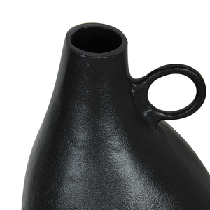 Vaso decorativo in metallo alluminio nero 36 cm decorazione casa accessorio