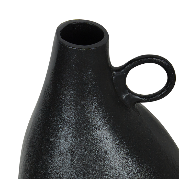Vaso decorativo in metallo alluminio nero 36 cm decorazione casa accessorio