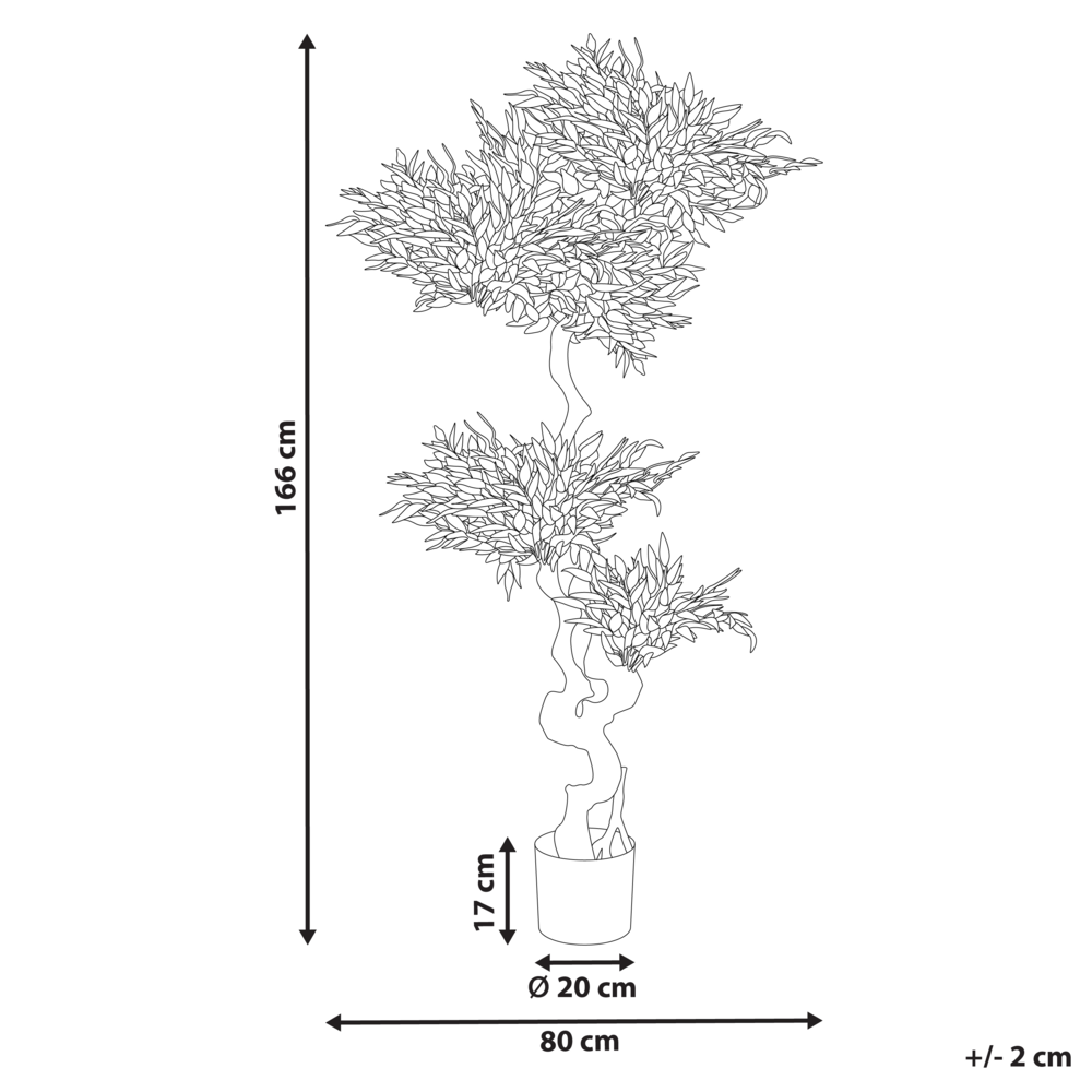 Pianta artificiale in vaso in plastica Ruscus 166 cm accessorio decorativo boho