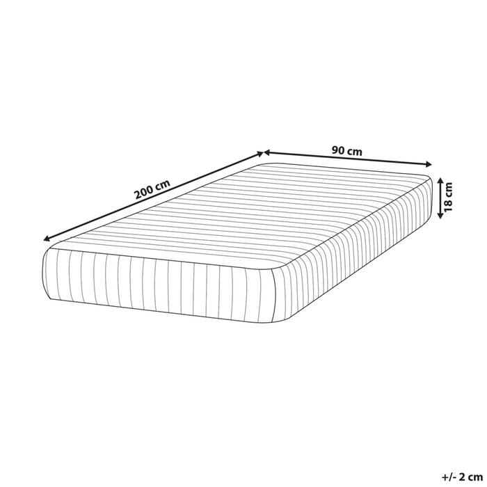 Materasso rigido a molle insacchettate con schiuma viscoelastica a 7 zone 90 x 200 design moderno