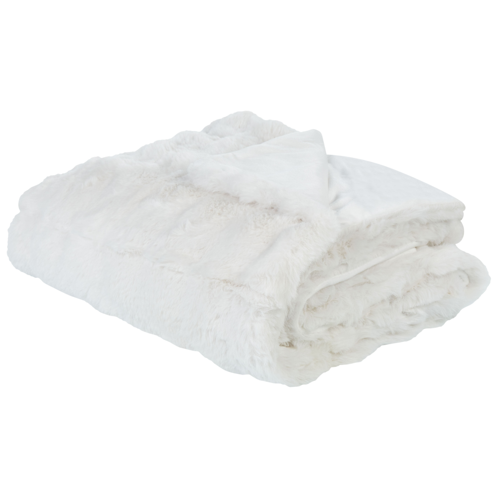 Coperta in finta pelliccia bianco 150 x 200 cm camera da letto