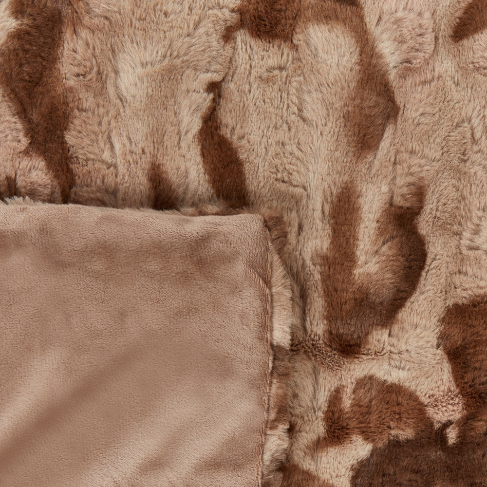 Coperta moderna in poliestere in pelliccia sintetica marrone 150 x 200 cm morbida pelliccia sintetica