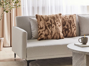 Set di 2 cuscini decorativi in pelliccia sintetica marrone 45 x 45 cm divano