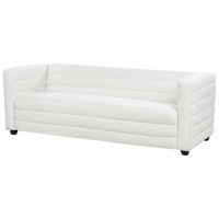 Divano a 3 posti rivestito in tessuto poliestere bouclè bianco sporco design moderno