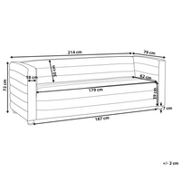 Divano a 3 posti rivestito in tessuto poliestere bouclè bianco sporco design moderno