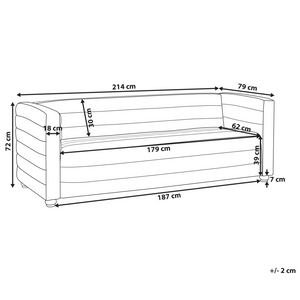 Divano a 3 posti rivestito in tessuto poliestere bouclè bianco sporco design moderno