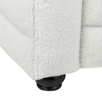 Divano a 3 posti rivestito in tessuto poliestere bouclè bianco sporco design moderno