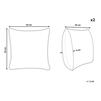 Set di 2 cuscini tessuto beige 4 chiaro 5 x 45 cm camera da letto soggiorno