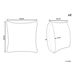 Set di 2 cuscini tessuto beige 4 chiaro 5 x 45 cm camera da letto soggiorno