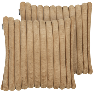 Set di 2 cuscini tessuto marrone chiaro 45 x 45 cm camera da letto soggiorno