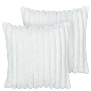 Set di 2 cuscini tessuto bianco 45 x 45 cm camera da letto soggiorno