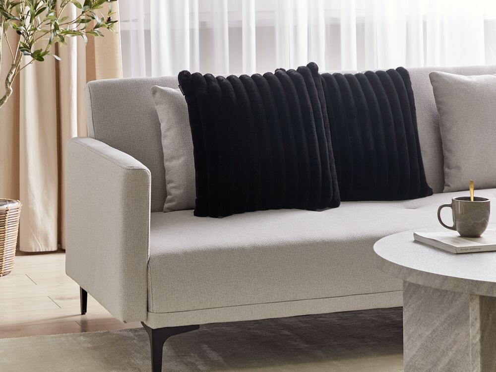 Set di 2 cuscini tessuto nero 45 x 45 cm camera da letto soggiorno