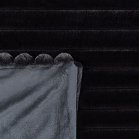 Copriletto decorativo in tessuto morbido 200 x 220 cm nero camera da letto