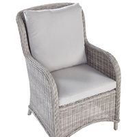 Set di 2 sedie da giardino beige rattan sintetico con cuscini da esterno moderno