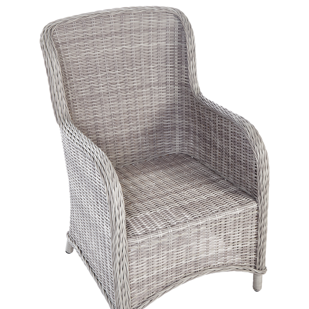 Set di 2 sedie da giardino beige rattan sintetico con cuscini da esterno moderno