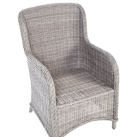 Set di 2 sedie da giardino beige rattan sintetico con cuscini da esterno moderno