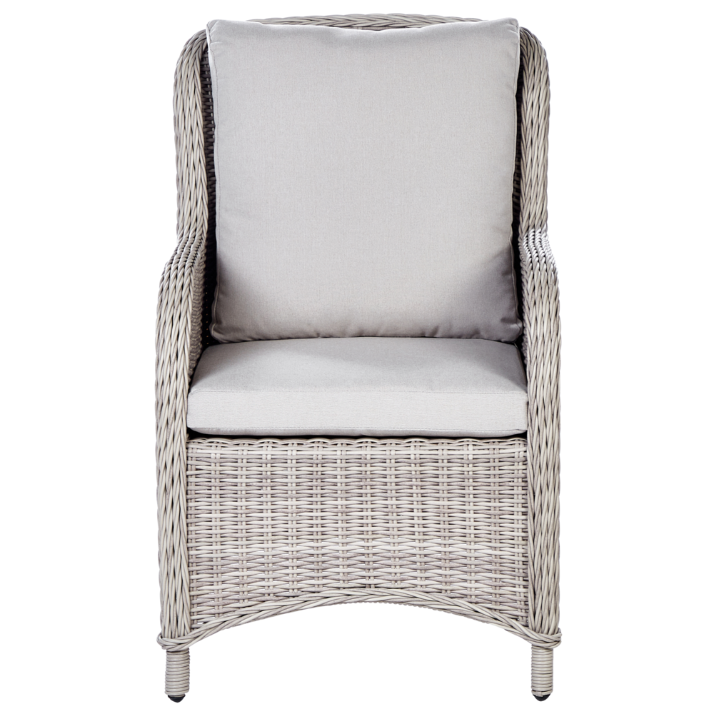 Set da Giardino Tavolo in Rattan beige e 6 Sedie con Cuscini beige stile moderno contemporaneo