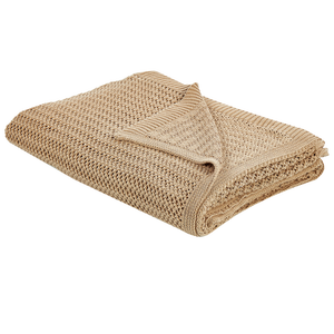 Copriletto in tessuto di cotone marrone chiaro 150 x 200 cm Decorativo Biancheria da letto Design classico Camera da letto