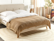 Copriletto in tessuto di cotone marrone chiaro 150 x 200 cm Decorativo Biancheria da letto Design classico Camera da letto