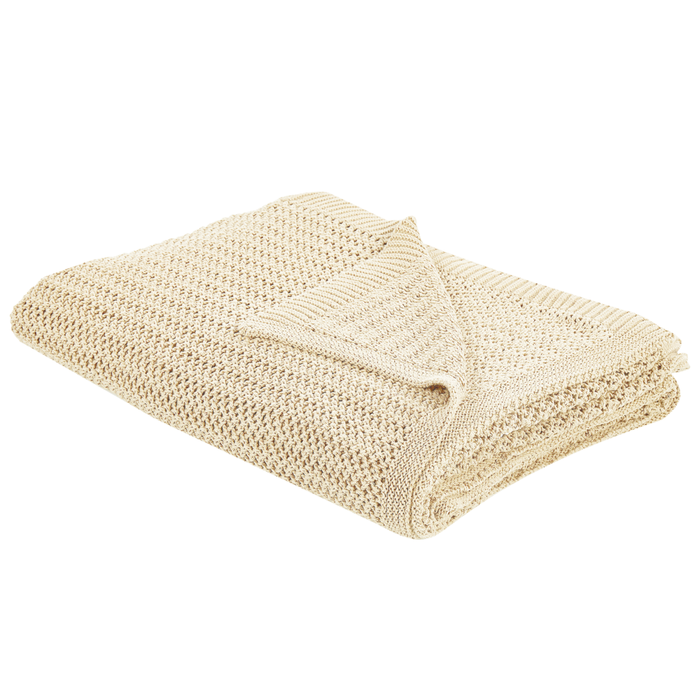 Copriletto in tessuto di cotone beige 150 x 200 cm Decorativo Biancheria da letto Design classico Camera da letto