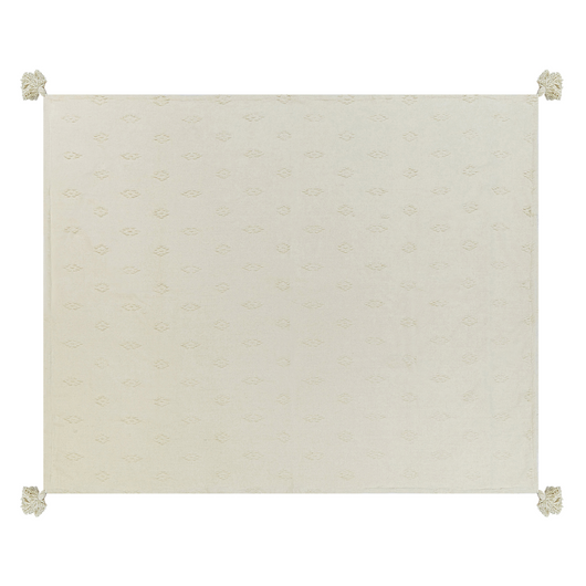 Copriletto in tessuto di cotone cinigliato beige 150 x 200 cm con frange Decorativo Biancheria da letto Design classico Camera da letto