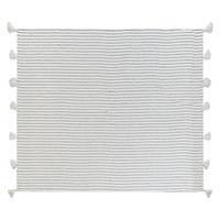 Copriletto in tessuto di cotone bianco sporco 200 x 220 cm con frange Decorativo Biancheria da letto Design classico Camera da letto