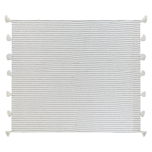 Copriletto in tessuto di cotone bianco sporco 200 x 220 cm con frange Decorativo Biancheria da letto Design classico Camera da letto