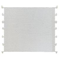 Copriletto in tessuto di cotone bianco sporco 220 x 240 cm con frange Decorativo Biancheria da letto Design classico Camera da letto