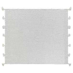 Copriletto in tessuto di cotone bianco sporco 220 x 240 cm con frange Decorativo Biancheria da letto Design classico Camera da letto
