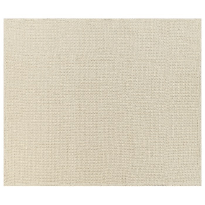 Copriletto in cotone beige chiaro 150 x 200 cm con motivo a quadretti, decorativo, per il soggiorno e la camera da letto.