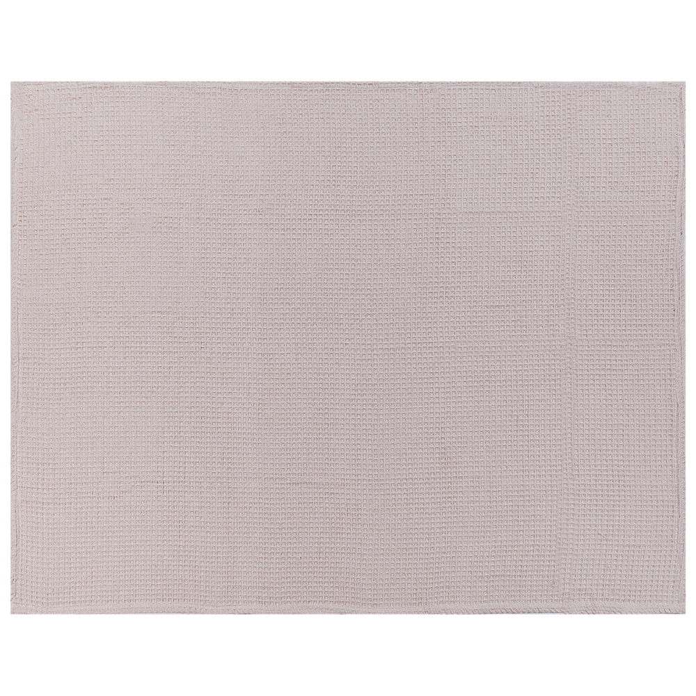 Copriletto in cotone rosa 150 x 200 cm con motivo a quadretti, decorativo, per il soggiorno e la camera da letto.